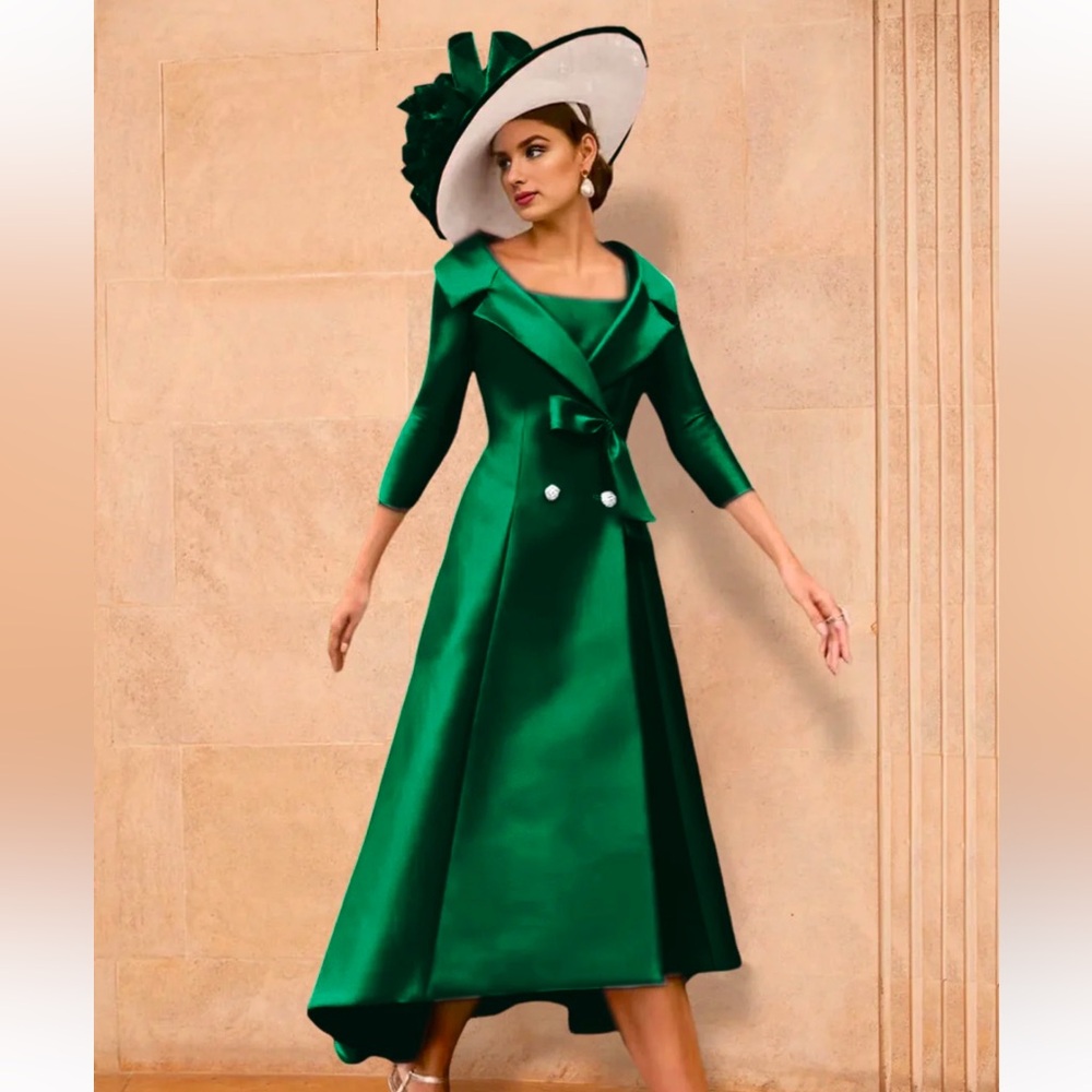 Emerald Green Formal Dress with Over Jacket